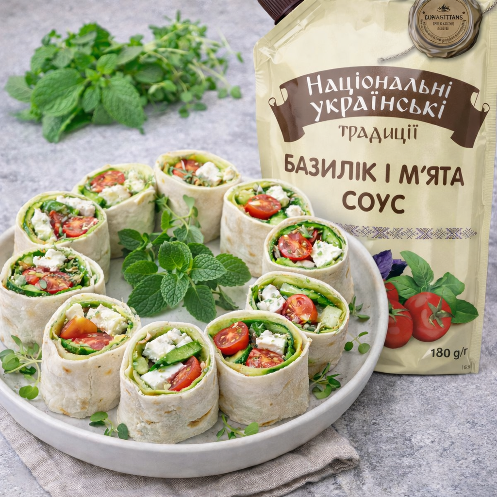Овочеві ролики з соусом “Базилік і м’ята”